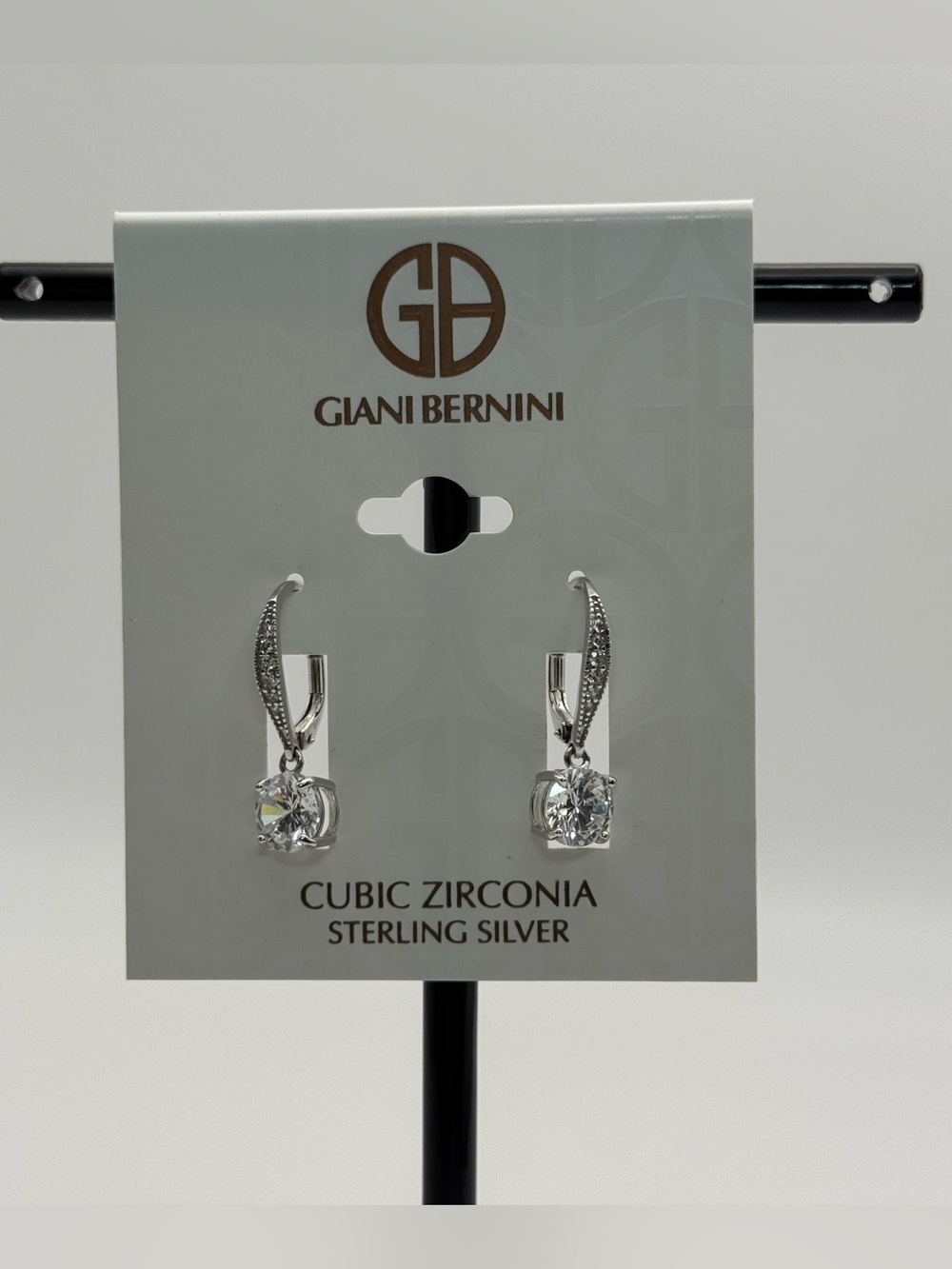 Giani Bernini Silver-Tone Cubic Zirconia Drop Earrings